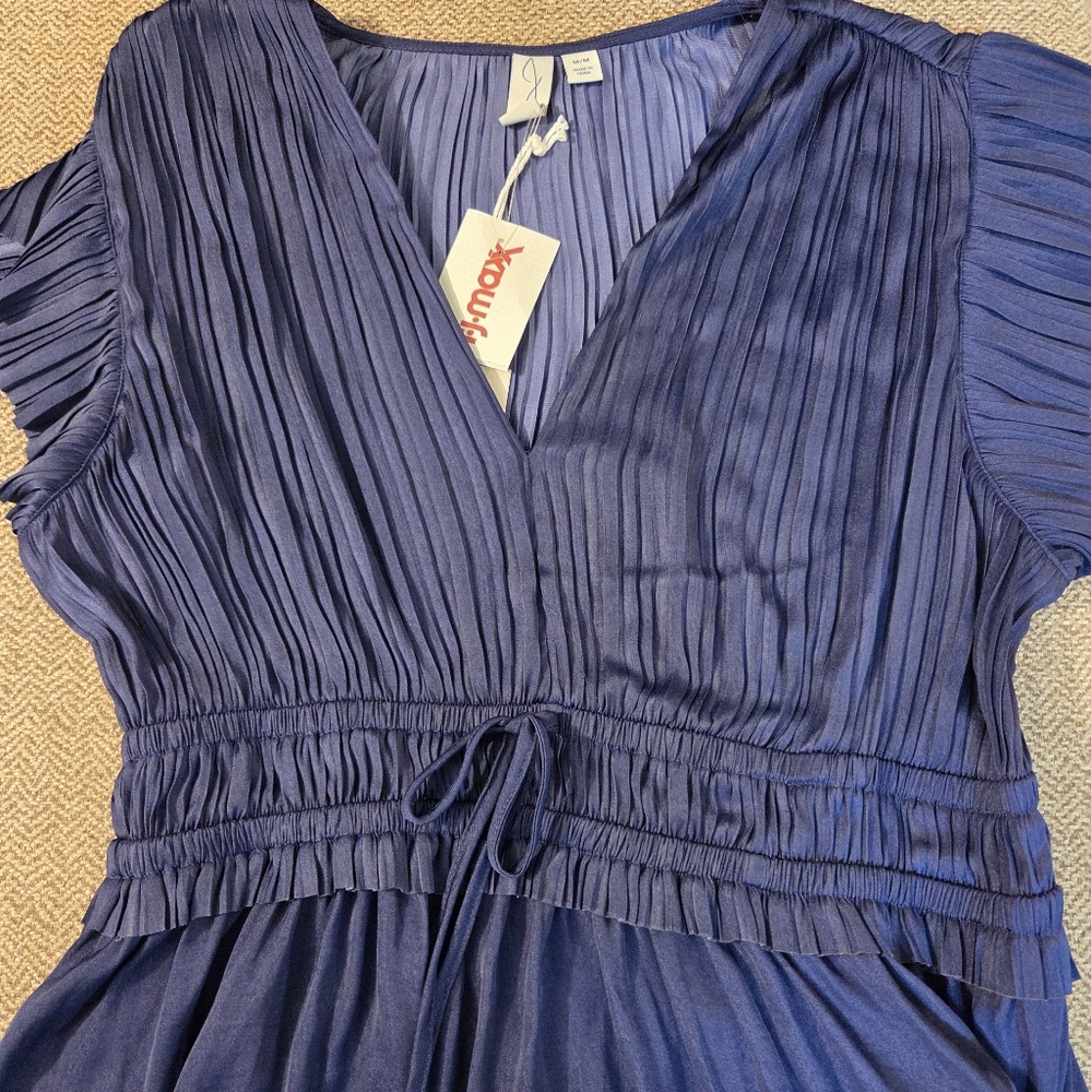 Joie Blue Pleated Blouse NWT SZ M